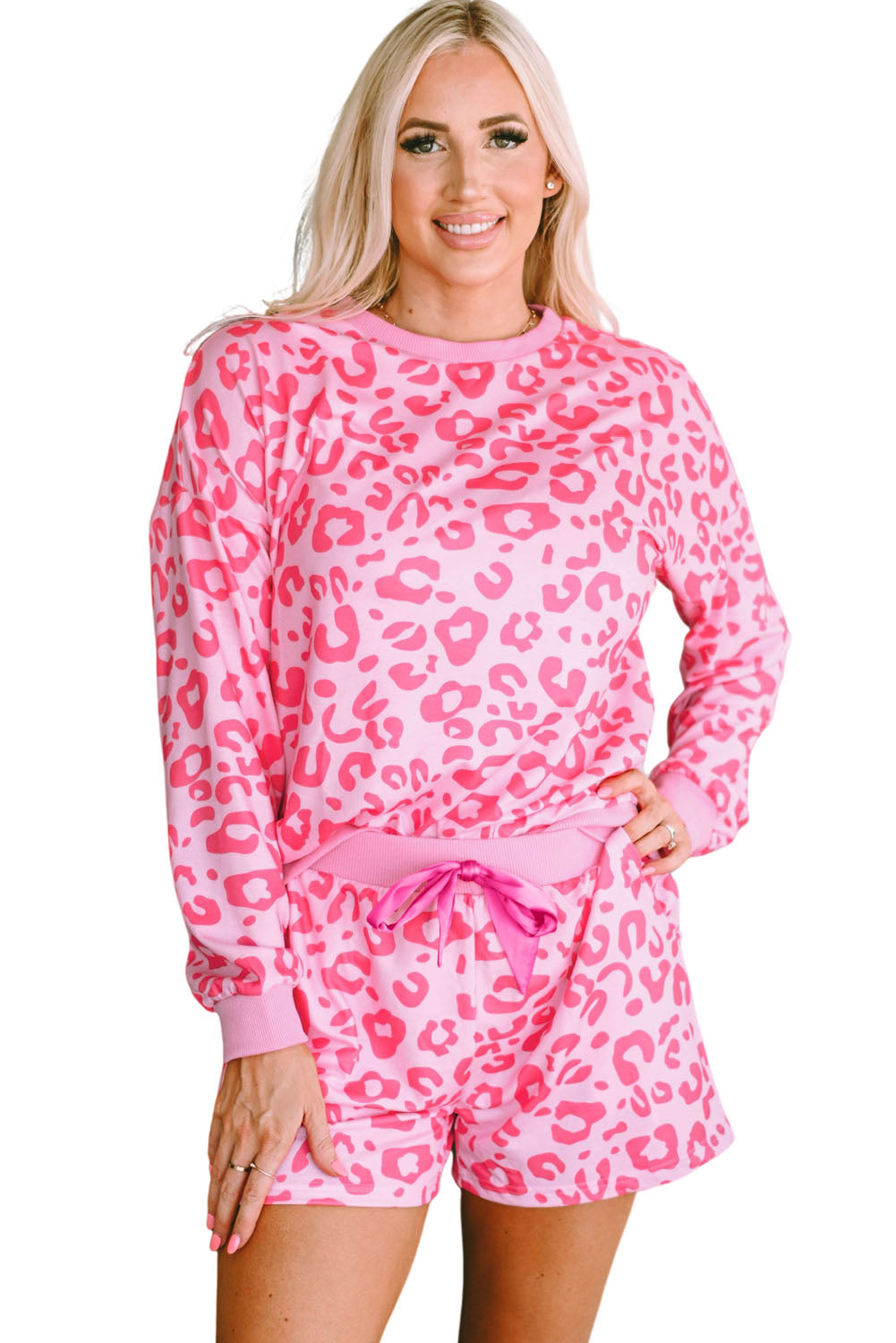 Gray Leopard Pajama Set
