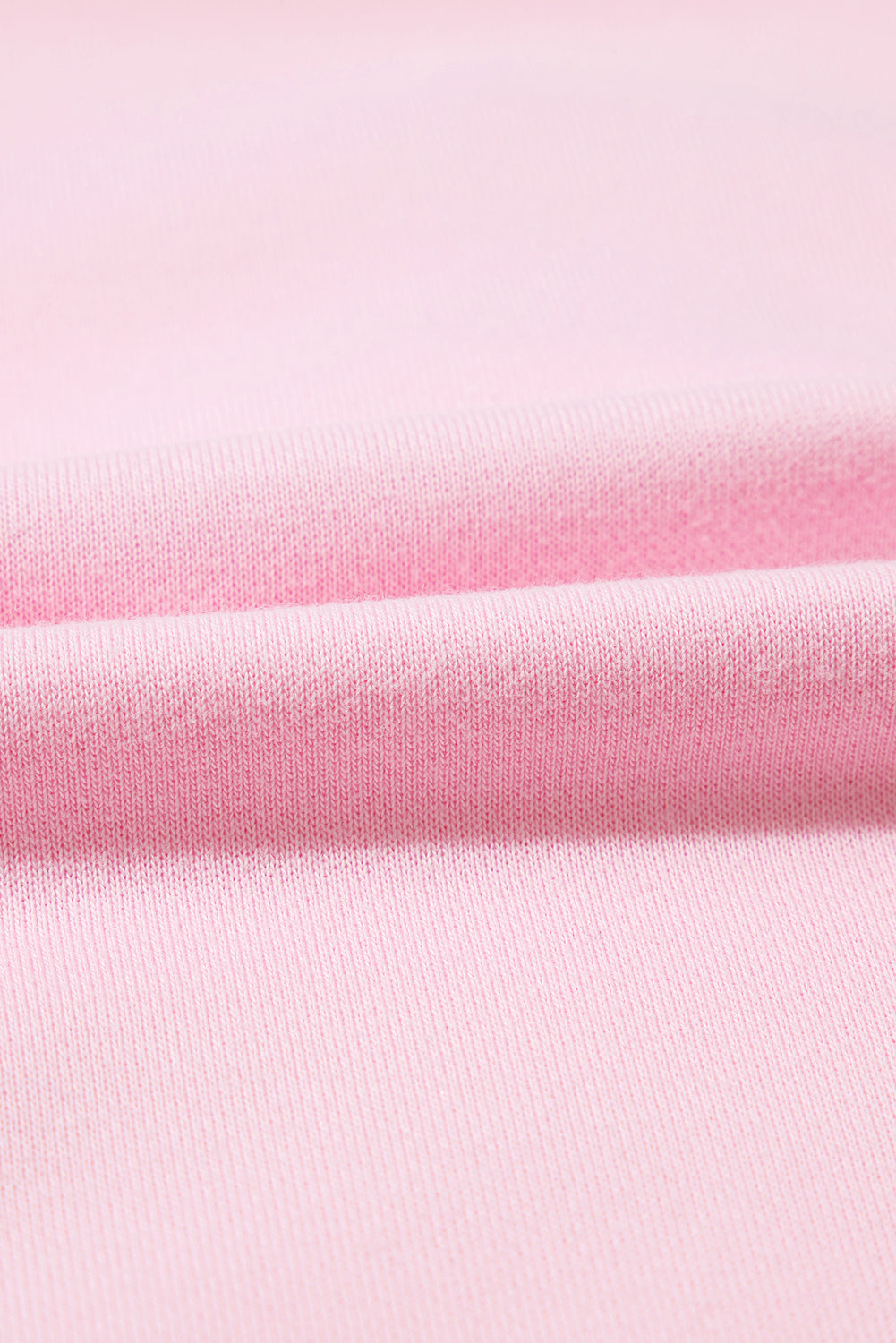 Light Pink Embroidered Bow Oversized Pullover Sweatshirt