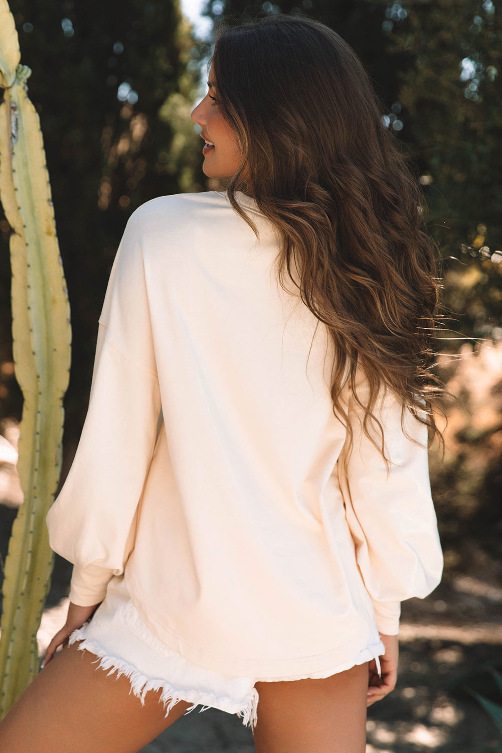 Studded Star Oversized Long Sleeve Top