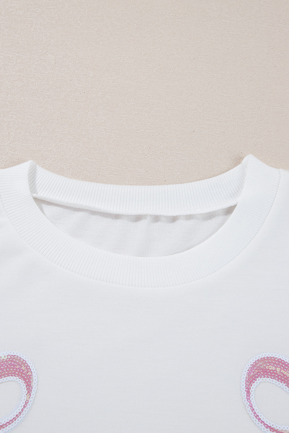 Beige Bow Drop Shoulder Loose Sweatshirt