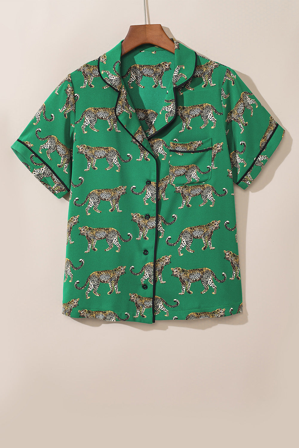Green Cheetah Pajama Set