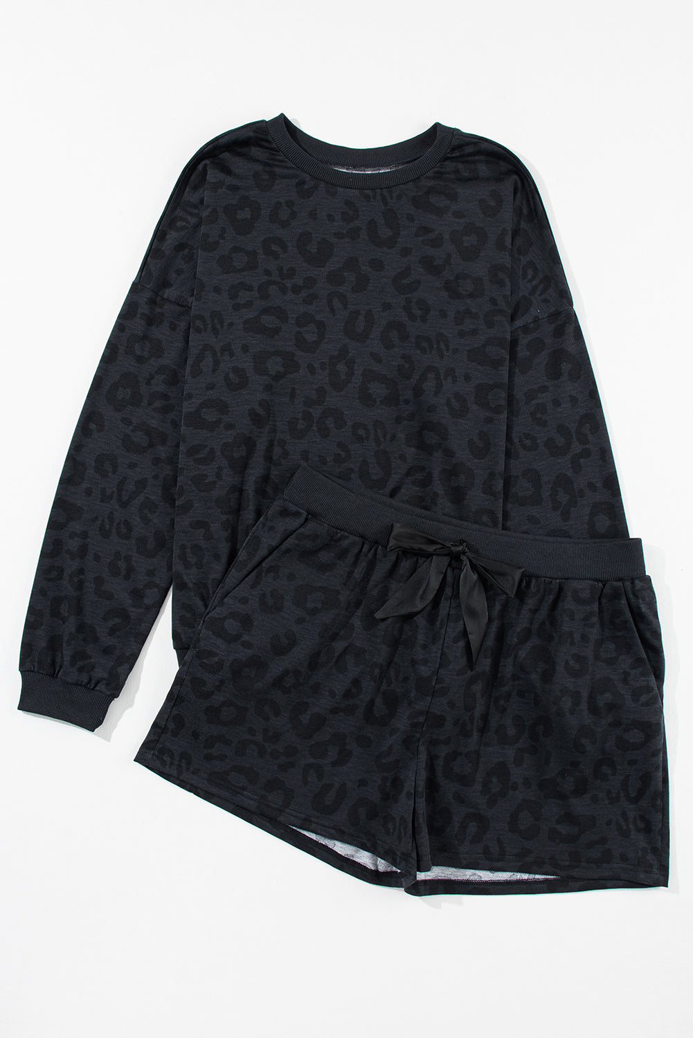Gray Leopard Pajama Set