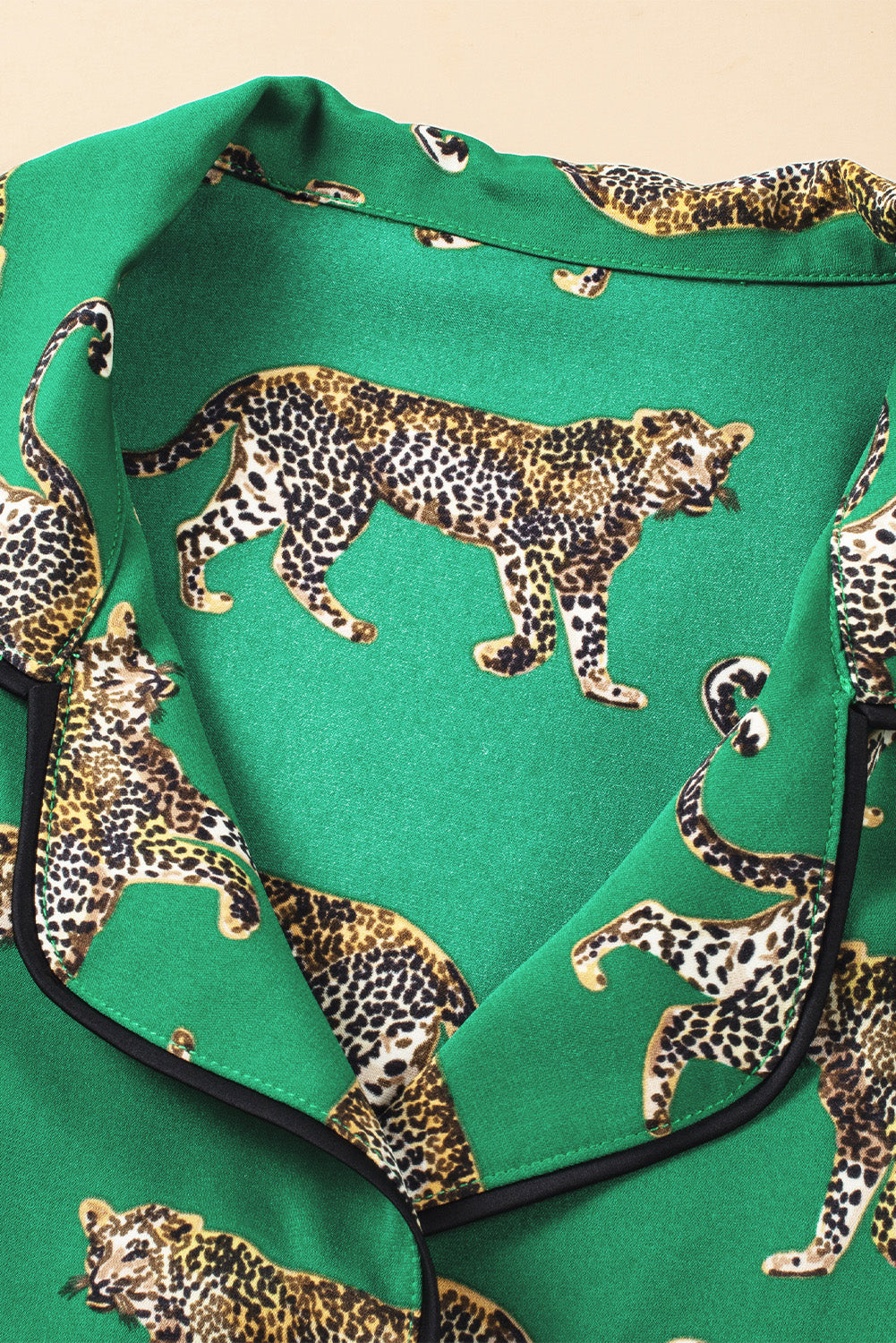 Green Cheetah Pajama Set