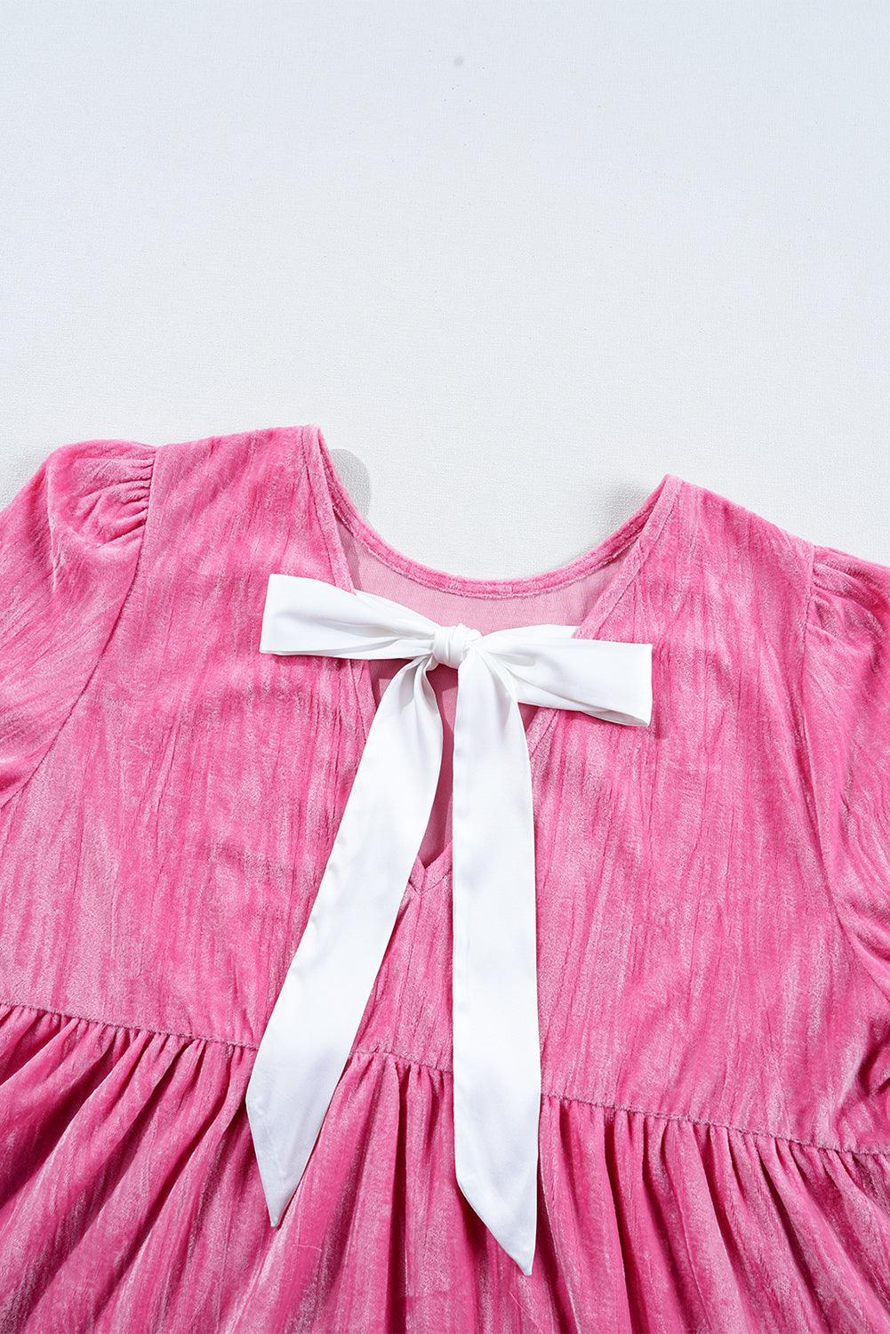 Strawberry Pink Velvet Mini Dress