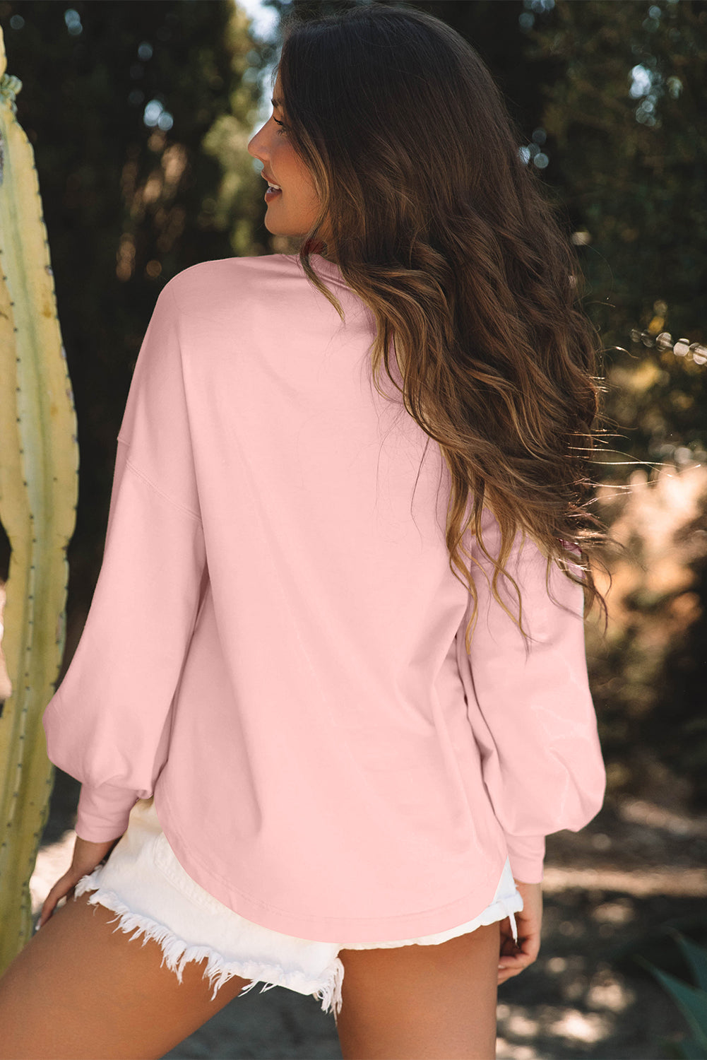 Studded Star Oversized Long Sleeve Top