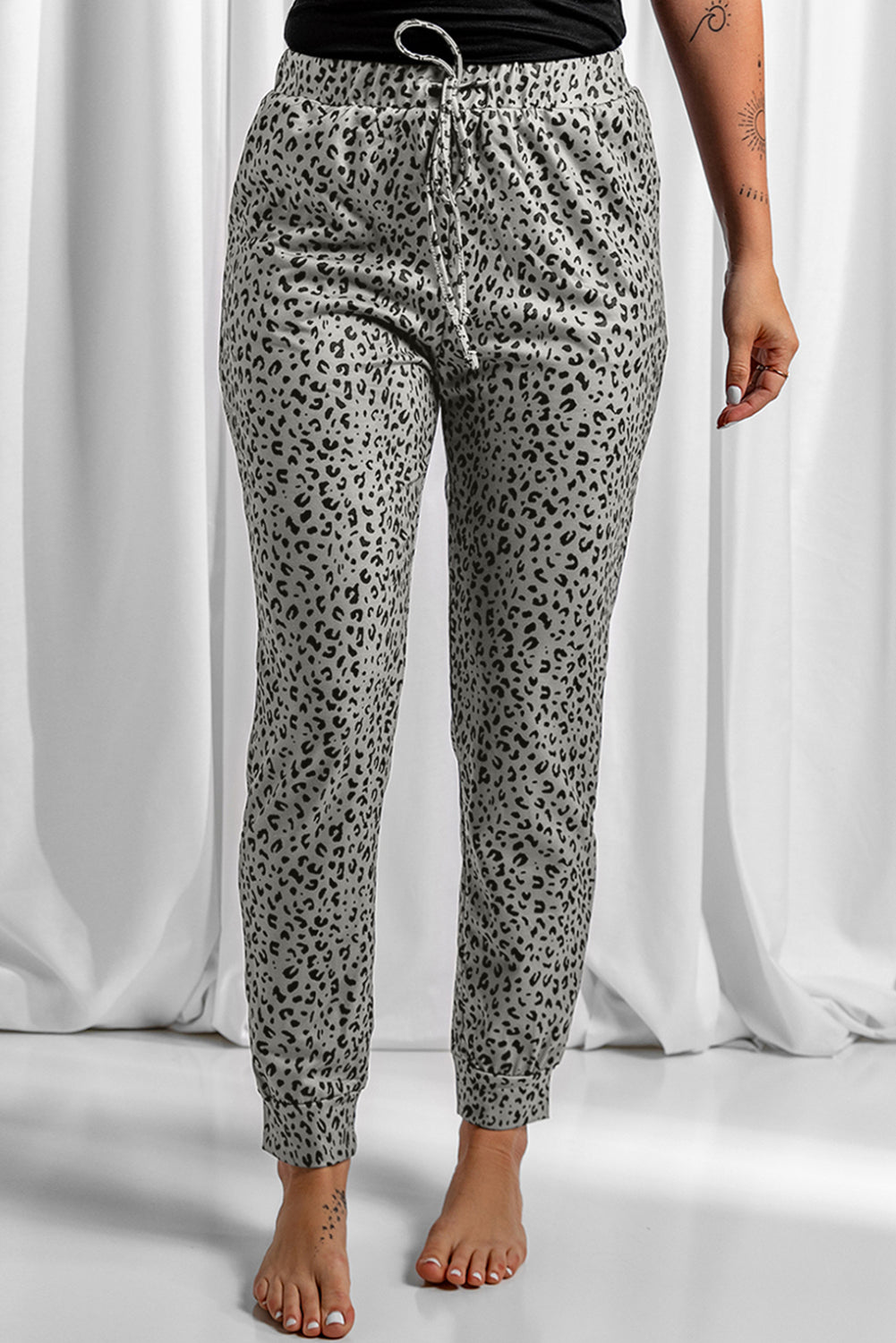 Black Leopard Joggers