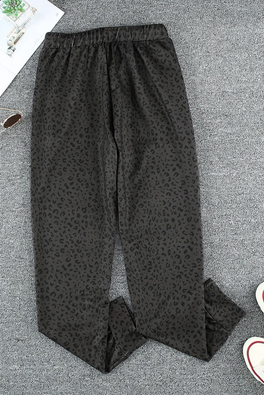 Black Leopard Joggers