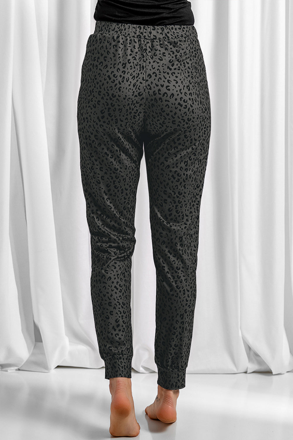 Black Leopard Joggers
