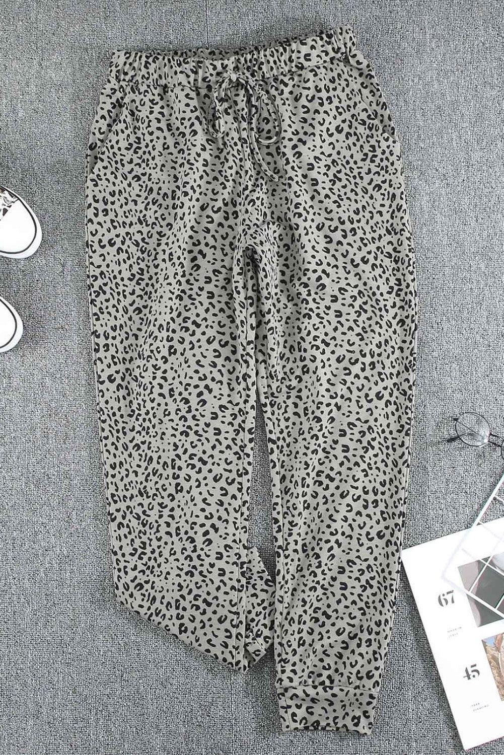 Black Leopard Joggers
