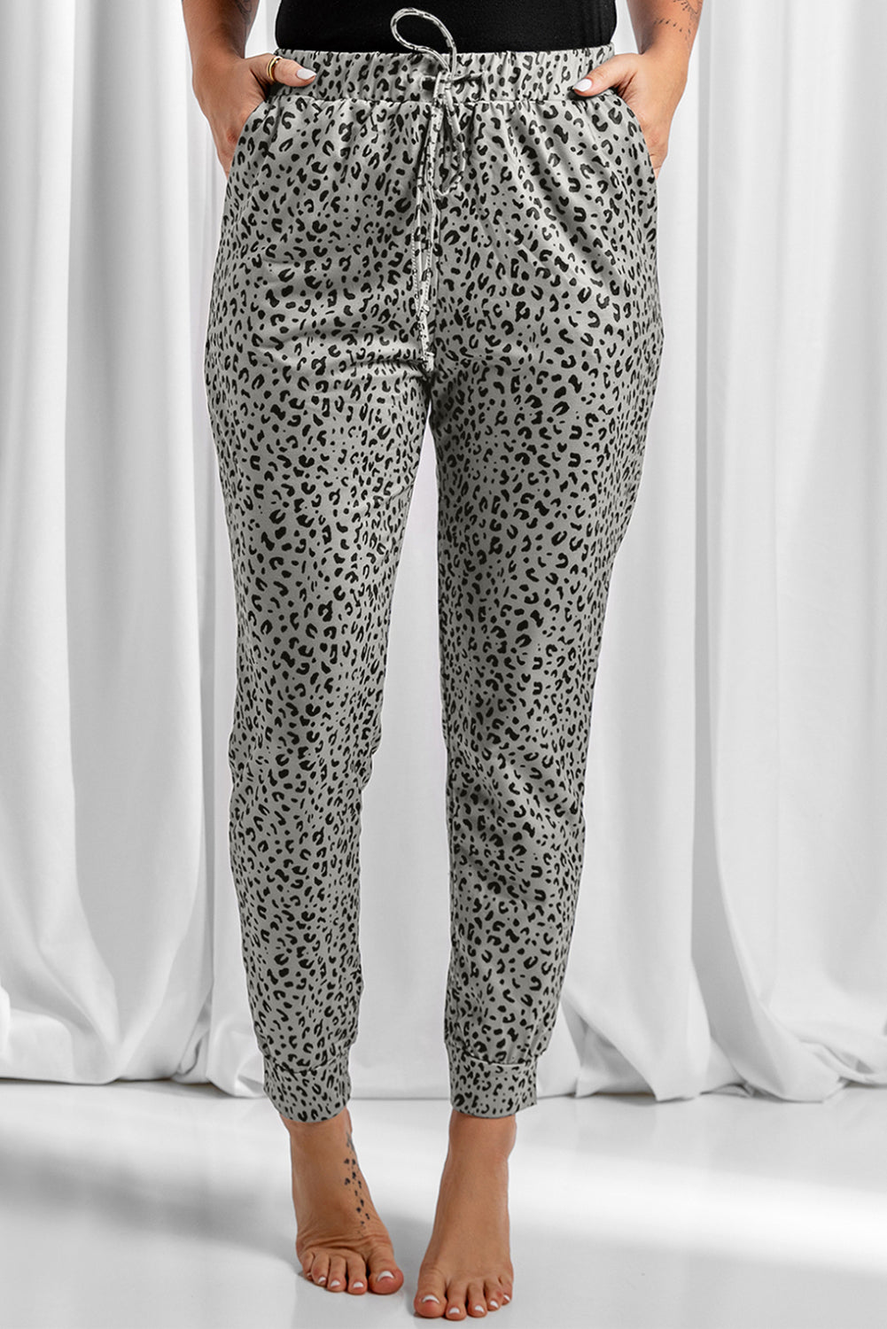 Black Leopard Joggers