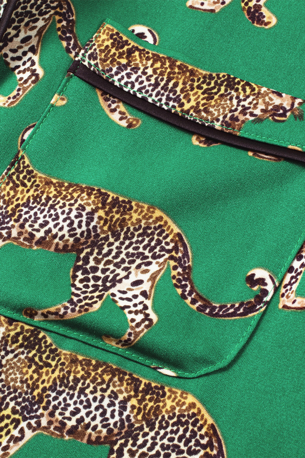 Green Cheetah Pajama Set