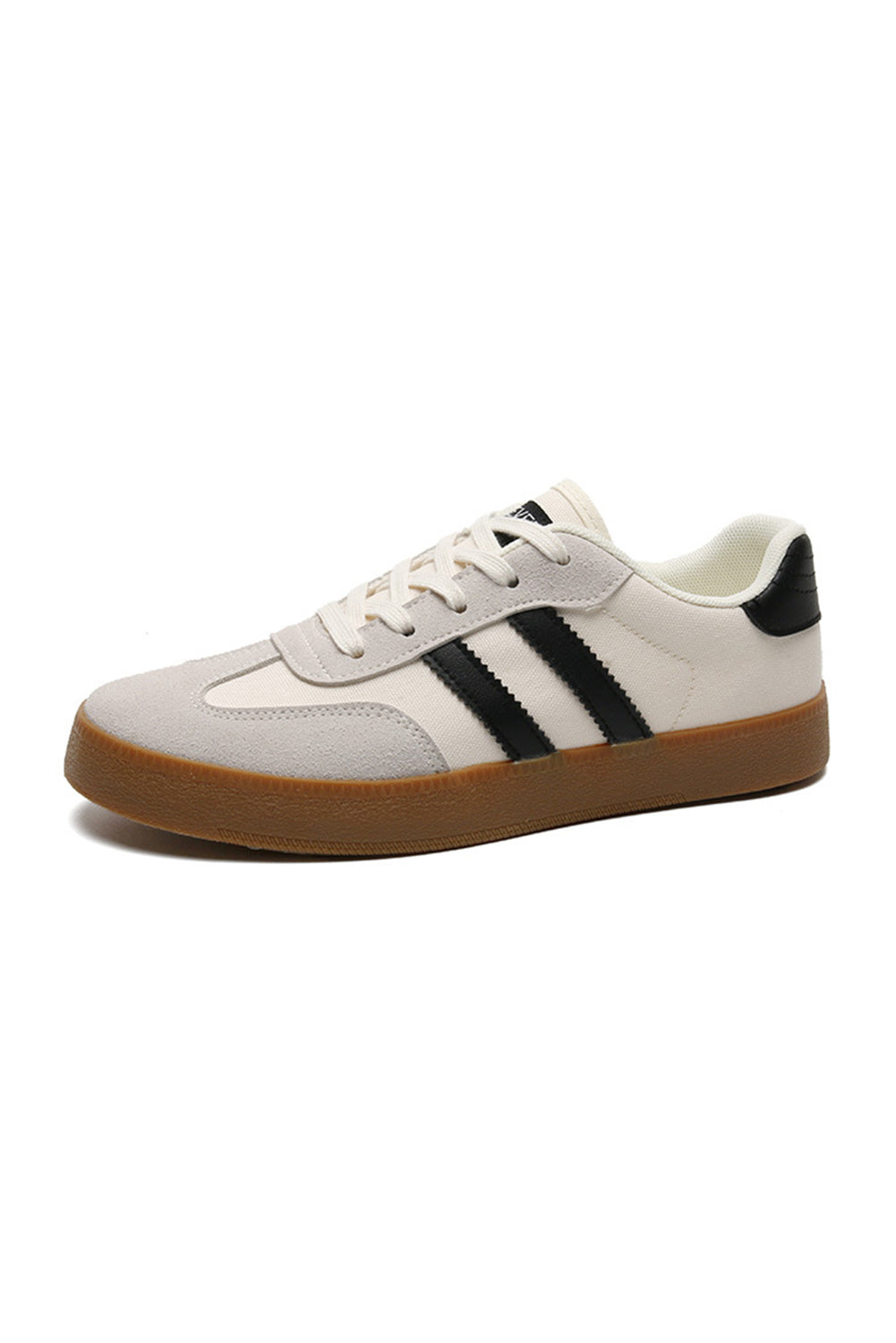 Striped Lace-up Flat Sneakers