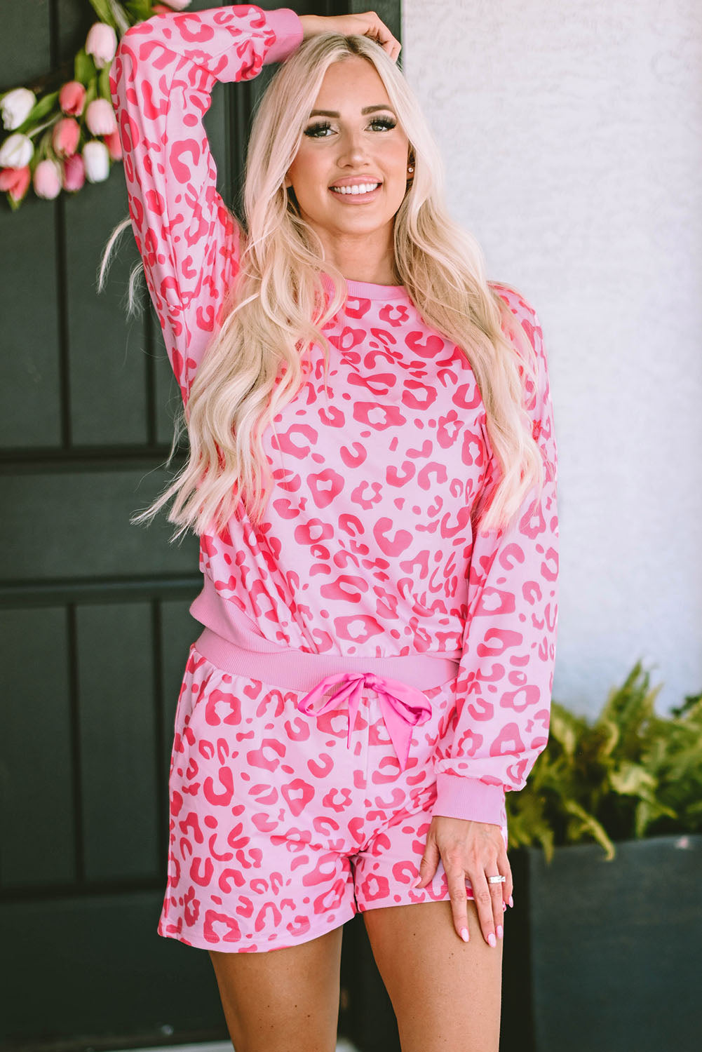 Gray Leopard Pajama Set