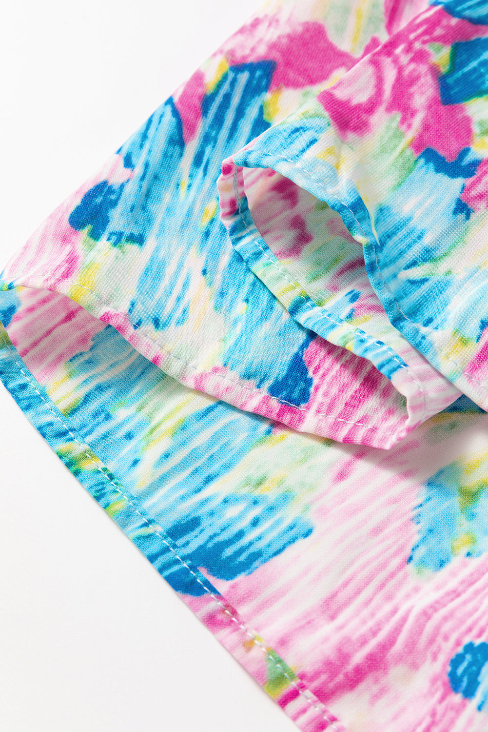 Floral Print Shirred Square Neck Plus Size Dress