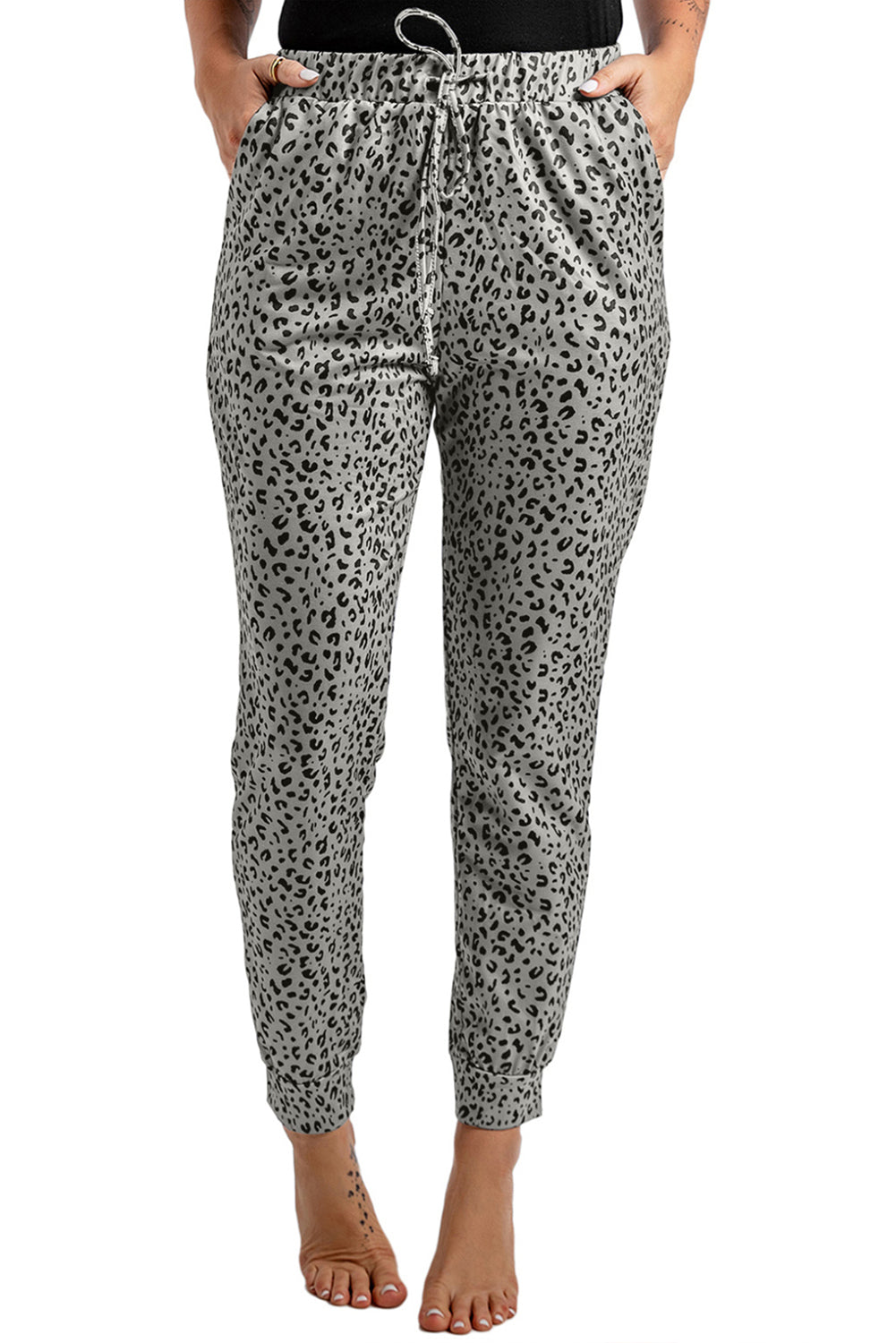 Black Leopard Joggers
