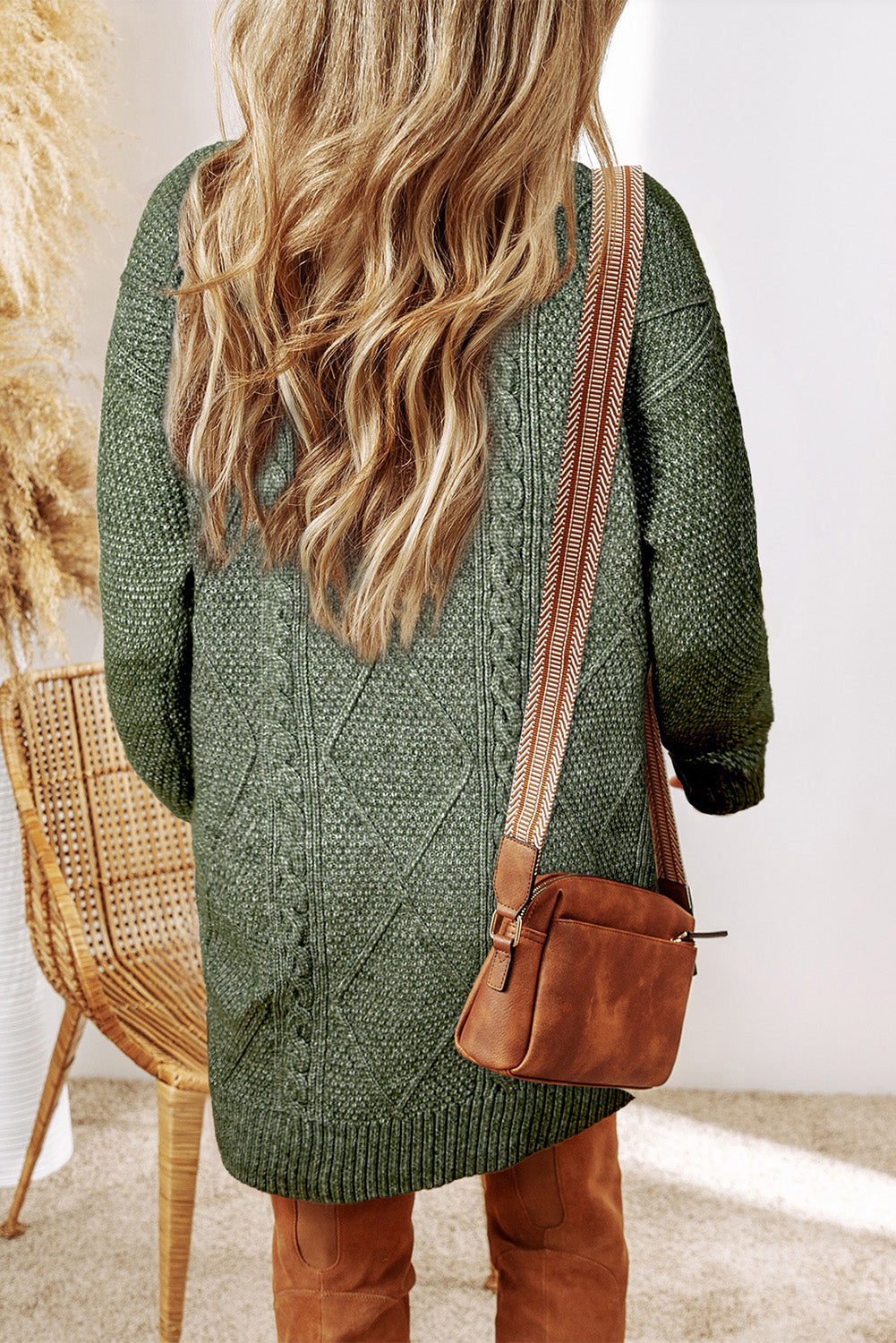 Knit Drop Shoulder Loose Fit Sweater Dress