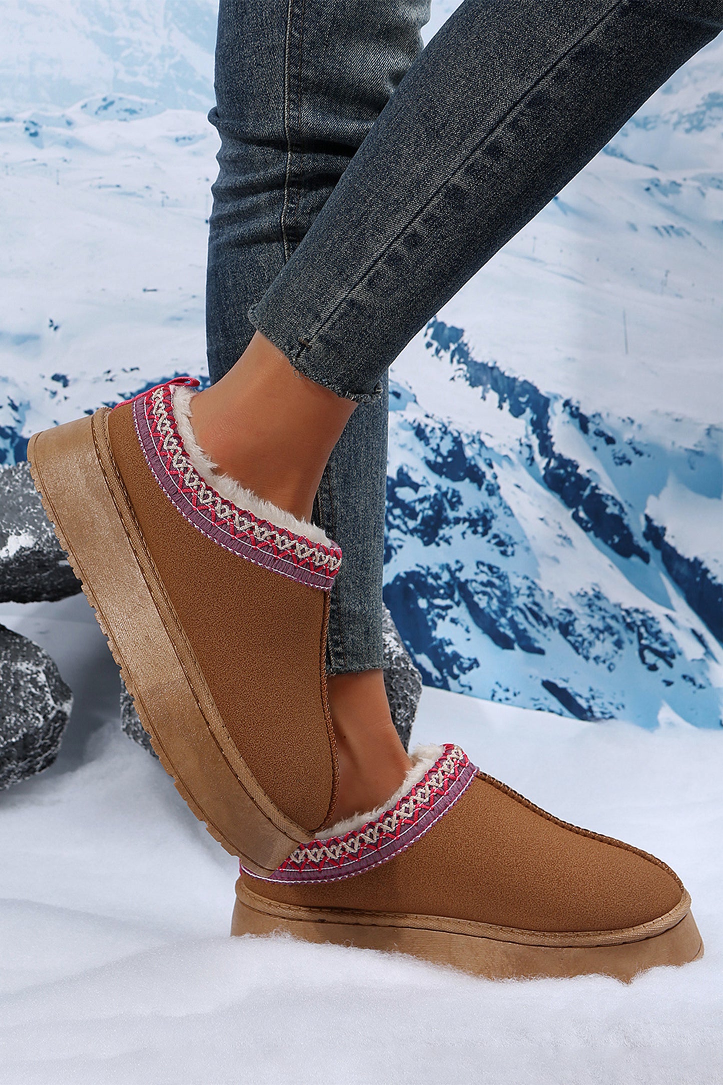 Suede Plush Lined Snow Boots