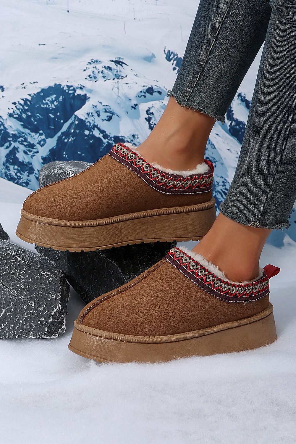 Suede Plush Lined Snow Boots