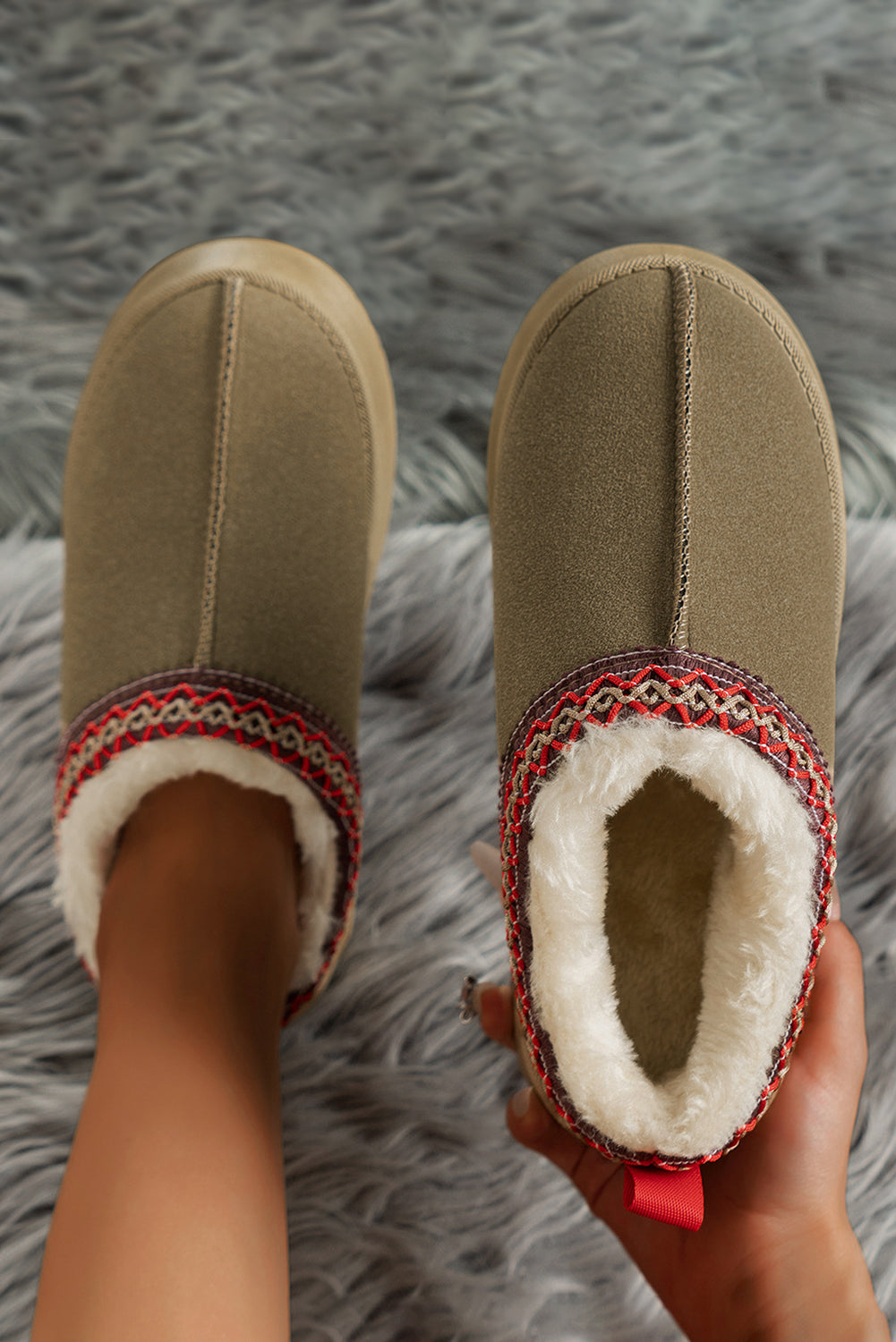 Suede Plush Lined Snow Boots