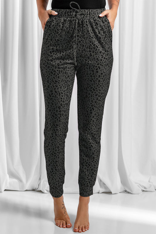 Black Leopard Joggers