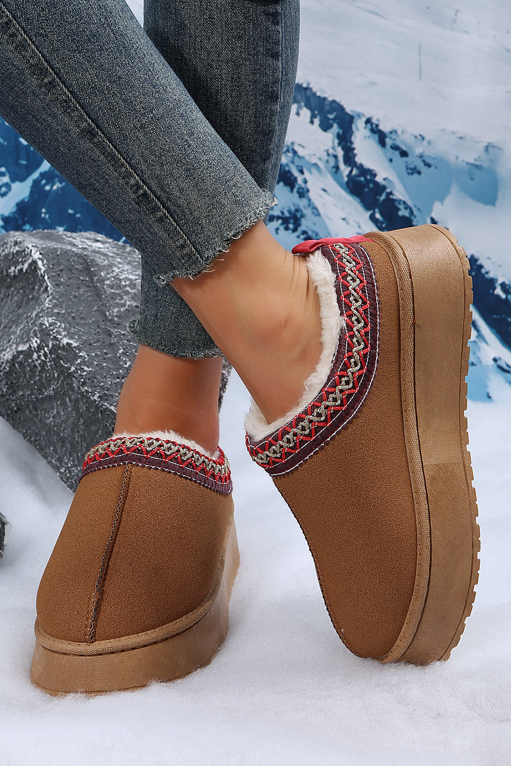 Suede Plush Lined Snow Boots