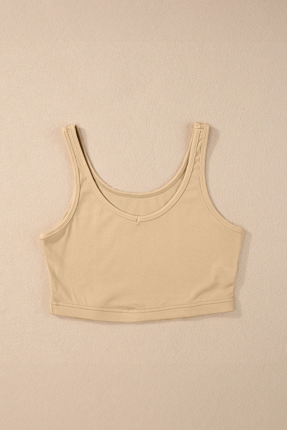 Racing Red Ribbed Knit Sheath Sleeveless Crop Top