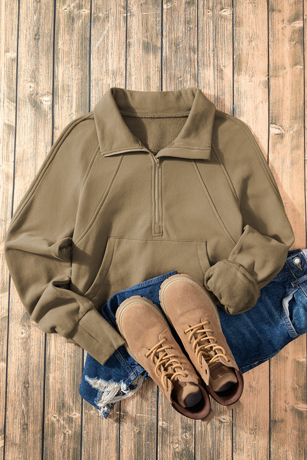 Fleece Lined Zip Up Sweatshirt