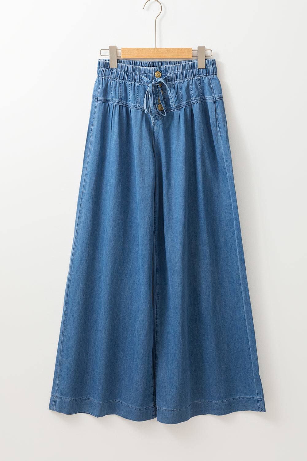 Button Fly Waist Wide Leg Jeans