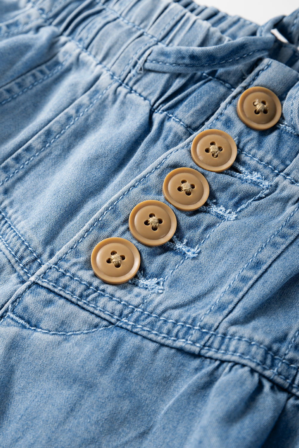 Button Fly Waist Wide Leg Jeans