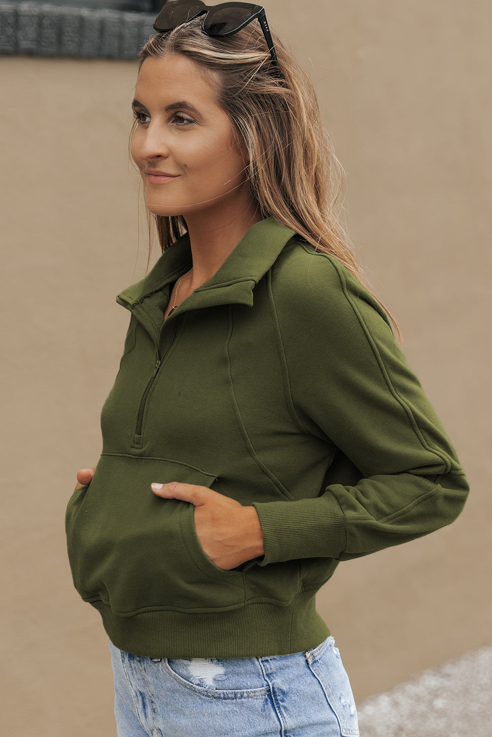 Fleece Lined Zip Up Sweatshirt