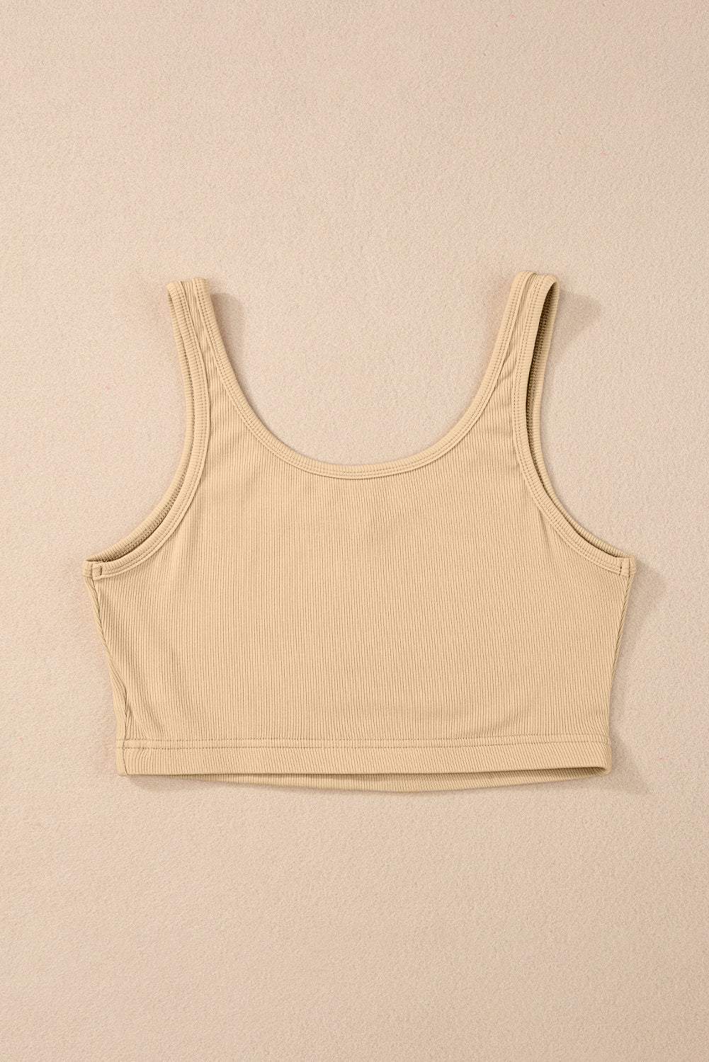 Racing Red Ribbed Knit Sheath Sleeveless Crop Top