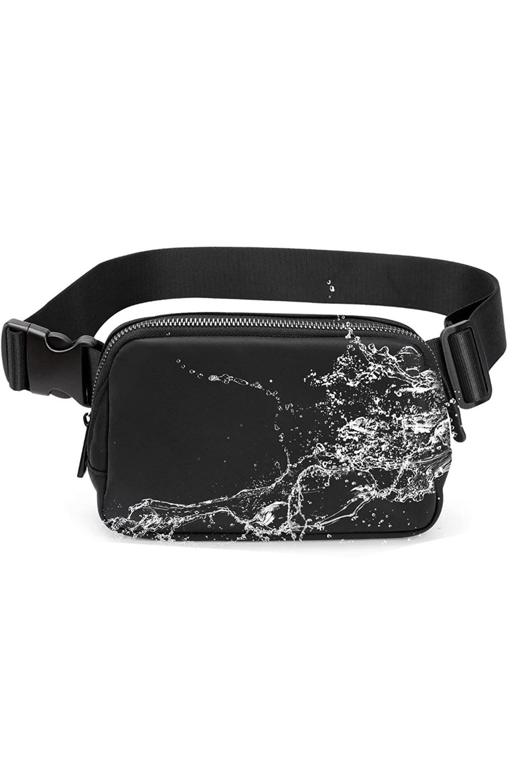 Black Waterproof Zipped Crossbody Bag 20*5*14cm