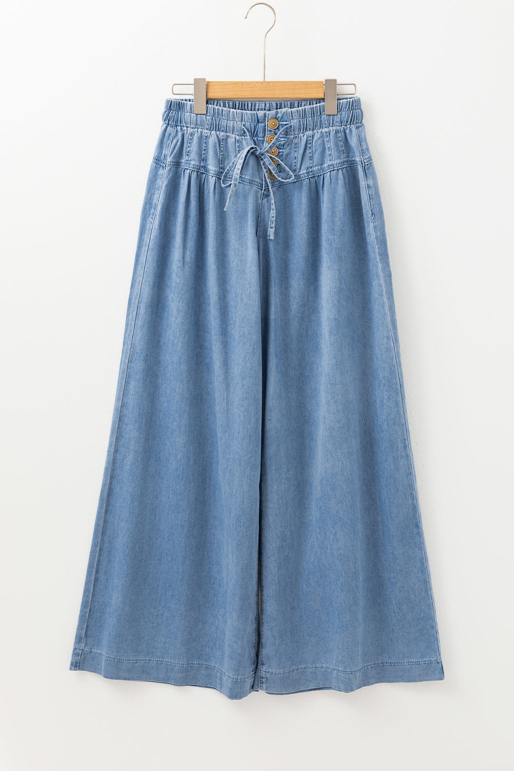 Button Fly Waist Wide Leg Jeans