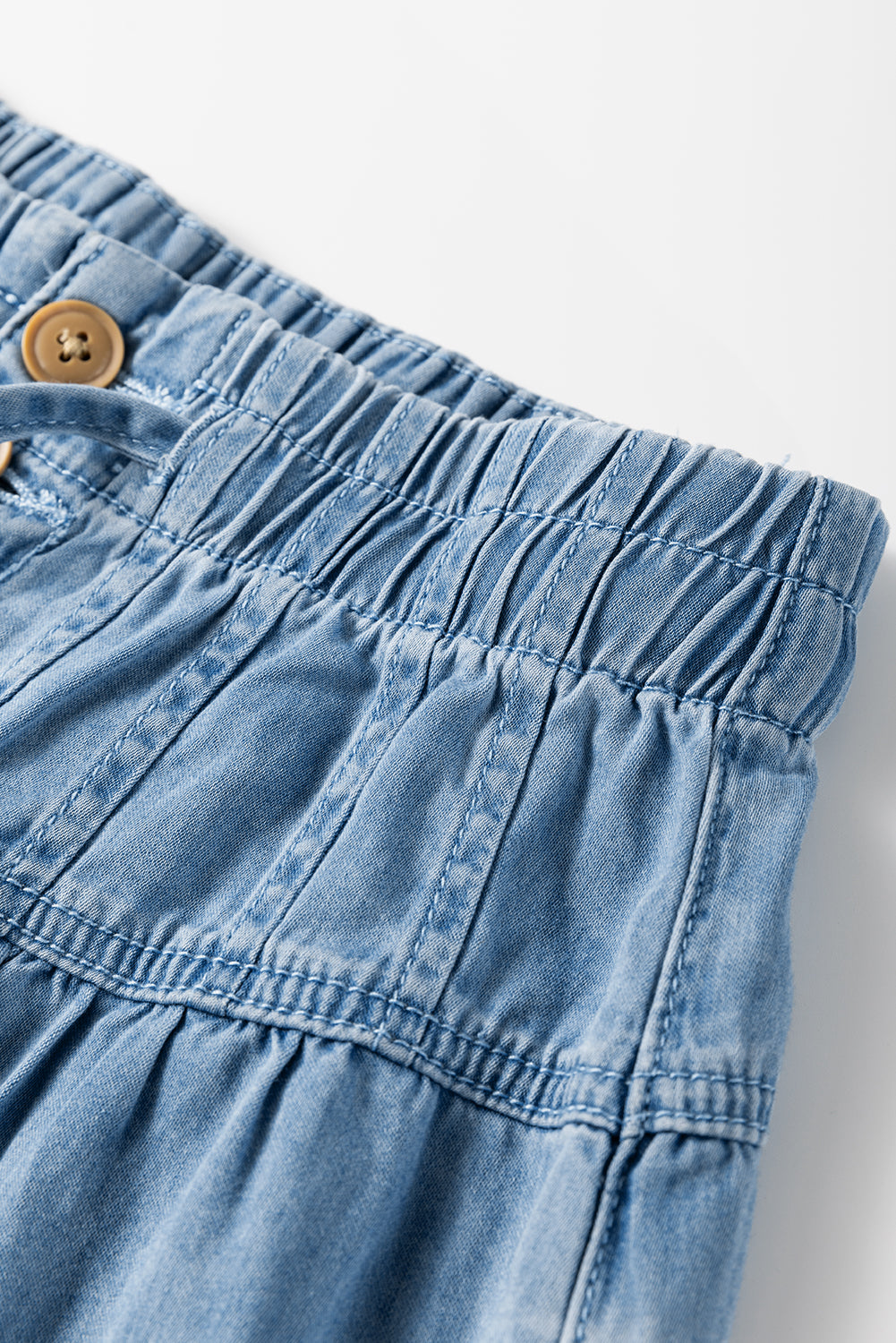 Button Fly Waist Wide Leg Jeans