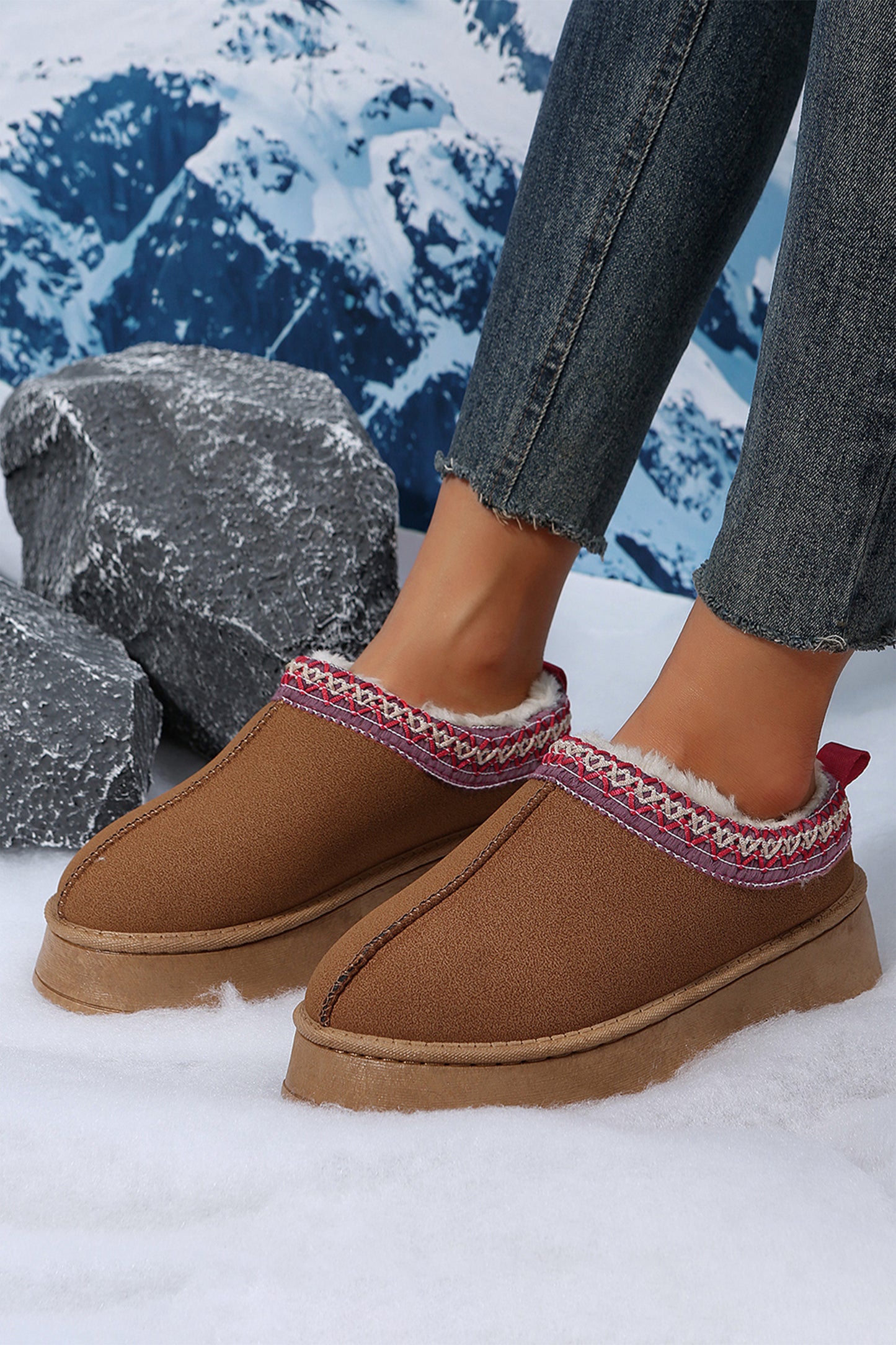 Suede Plush Lined Snow Boots